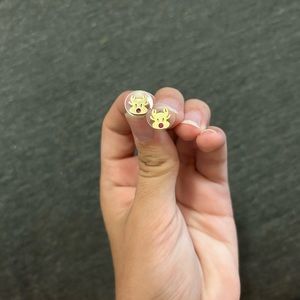 rudolf gold reindeer earrings high quality studs